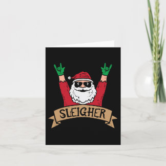 Christmas Sleigher Santa Rock Xmas Rocker Men Wome Card