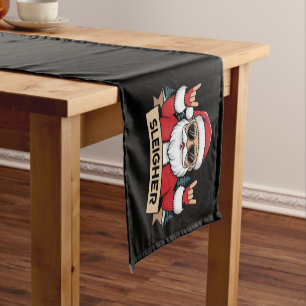 Christmas Sleigher Santa Rock Xmas Rocker  Short Table Runner