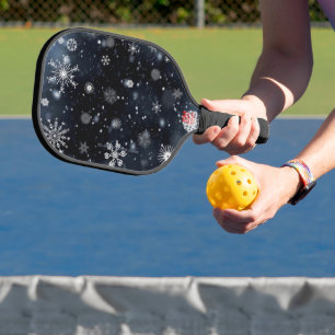 Christmas SlipperyJoe falling various shapes sizes Pickleball Paddle