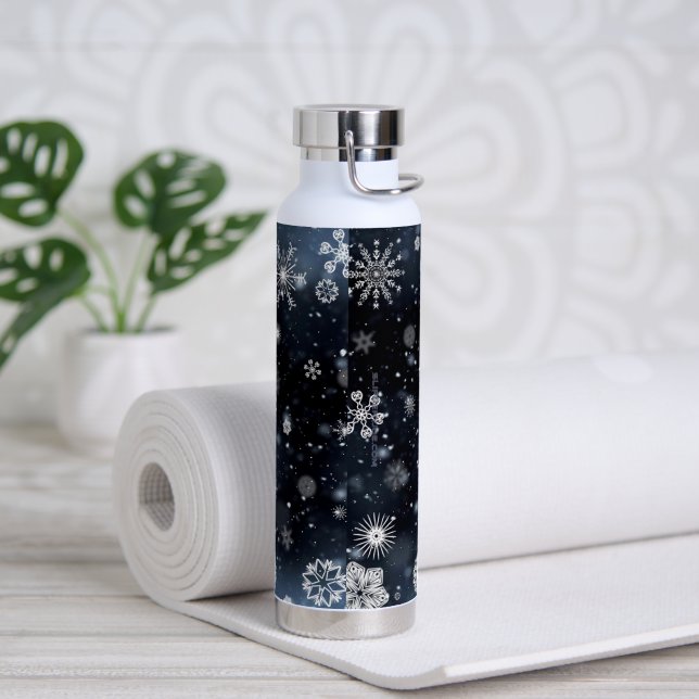 Christmas SlipperyJoe falling various shapes sizes Water Bottle (Yoga)