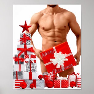 Christmas SlipperyJoe gay pride gifts LGBTQIA wrap Poster