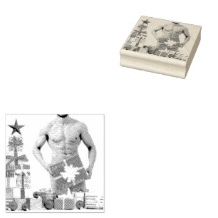Christmas SlipperyJoe gay pride gifts LGBTQIA wrap Rubber Stamp