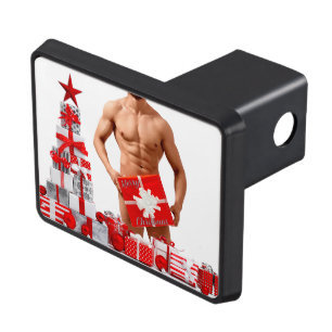 Christmas SlipperyJoe gay pride gifts LGBTQIA wrap Trailer Hitch Cover