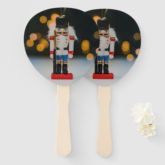 Christmas SlipperyJoe nutcracker figurine ornament Hand Fan (Front and Back)