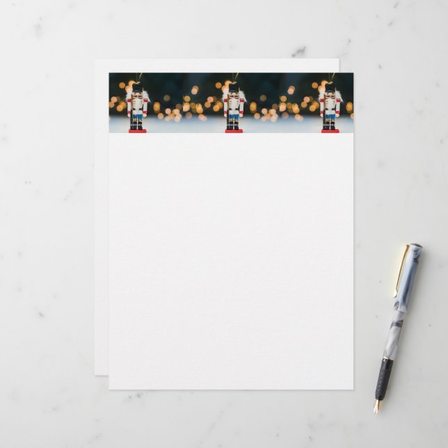 Christmas SlipperyJoe nutcracker figurine ornament Letterhead (Front/Back In Situ)