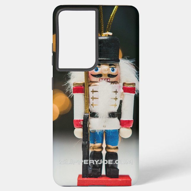 Christmas SlipperyJoe nutcracker figurine ornament Samsung Galaxy S21+ Case (Back)