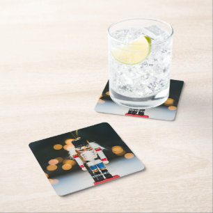 Christmas SlipperyJoe nutcracker figurine ornament Square Paper Coaster