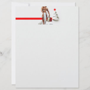 Christmas SlipperyJoe presents sexy red star holid Letterhead