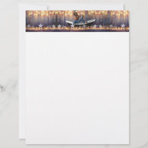 Christmas SlipperyJoe silver gold stars lights wet Letterhead