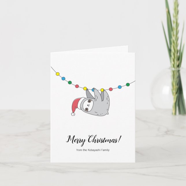 Christmas Sloth Card (Front)