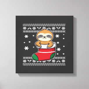 Christmas Sloth Classic T-Shirt Canvas Print