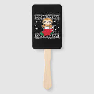 Christmas Sloth Classic T-Shirt Hand Fan