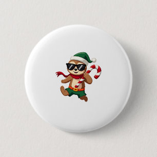 Christmas Sloth Elf Peppermint Candy Cane Shirt Gi 2 Inch Round Button