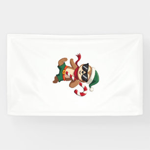 Christmas Sloth Elf Peppermint Candy Cane Shirt Gi Banner