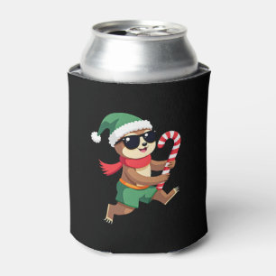 Christmas Sloth Elf Peppermint Candy Cane Shirt Gi Can Cooler