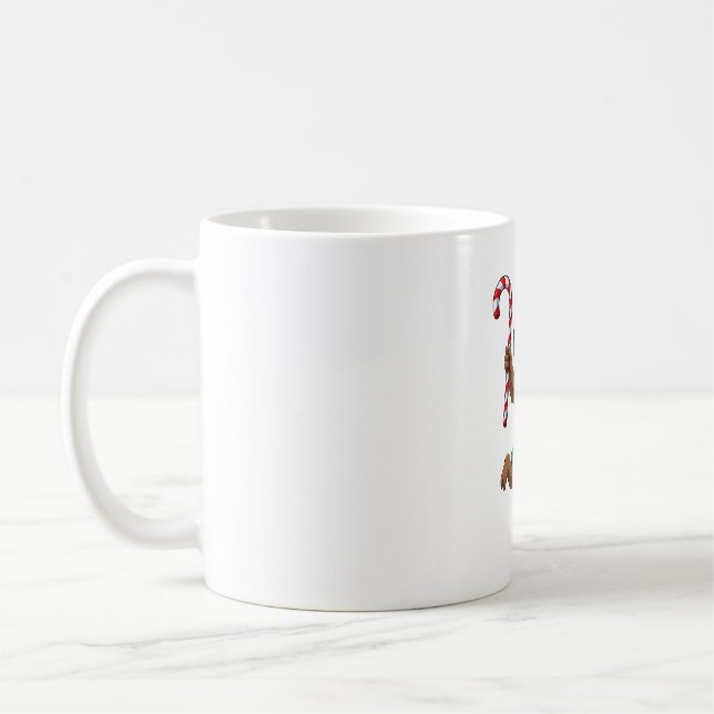 Christmas Sloth Elf Peppermint Candy Cane Shirt Gi Coffee Mug (Left)