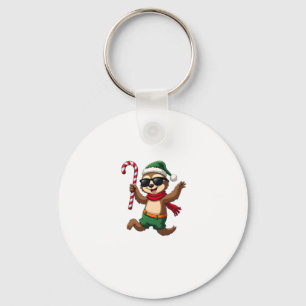 Christmas Sloth Elf Peppermint Candy Cane Shirt Gi Keychain
