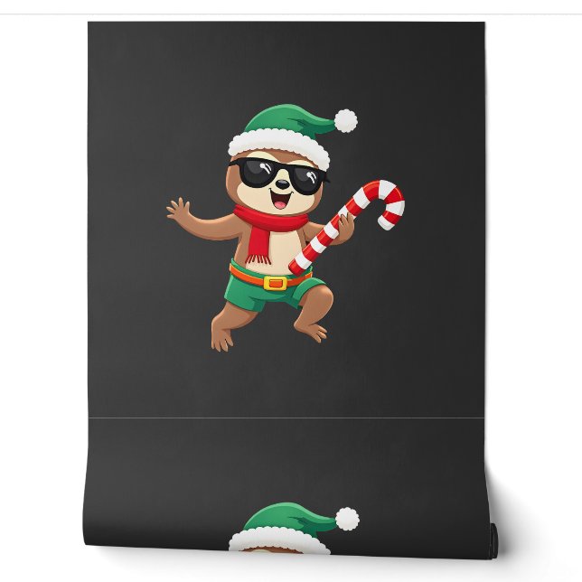 Christmas Sloth Elf Peppermint Candy Cane Shirt Gi Wallpaper (Unrolling)