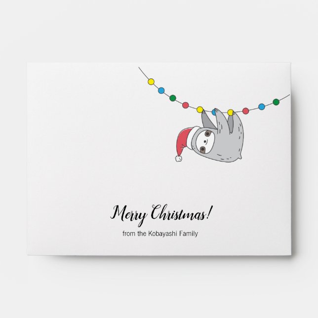 Christmas Sloth Envelope (Front)