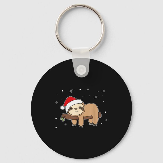 Christmas Sloth For Christmas Sweet Sloths  Keychain (Front)