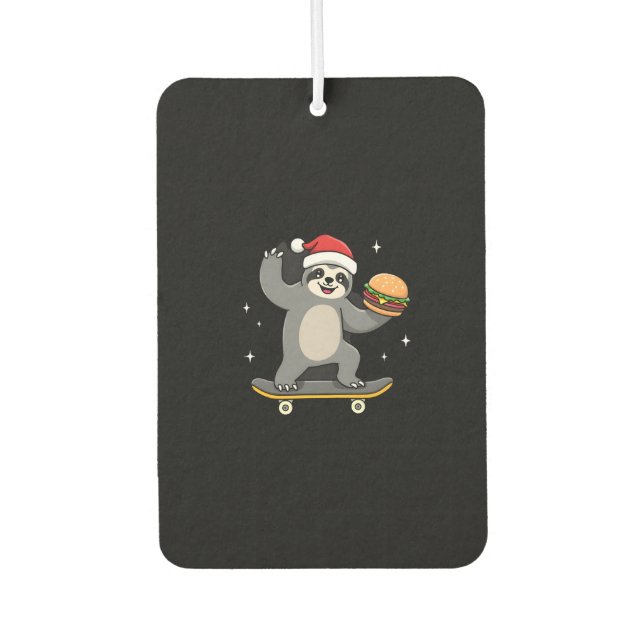 CHRISTMAS SLOTH Funny Christmas Skateboard Sloth ( Air Freshener (Front)