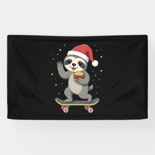 CHRISTMAS SLOTH Funny Christmas Skateboard Sloth ( Banner