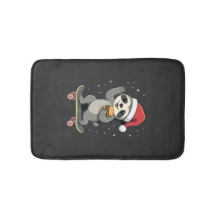 CHRISTMAS SLOTH Funny Christmas Skateboard Sloth ( Bath Mat