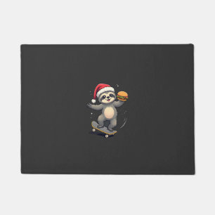 CHRISTMAS SLOTH Funny Christmas Skateboard Sloth ( Doormat