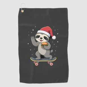 CHRISTMAS SLOTH Funny Christmas Skateboard Sloth ( Golf Towel