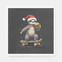 CHRISTMAS SLOTH Funny Christmas Skateboard Sloth