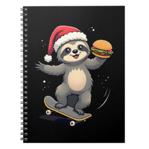 CHRISTMAS SLOTH Funny Christmas Skateboard Sloth ( Notebook
