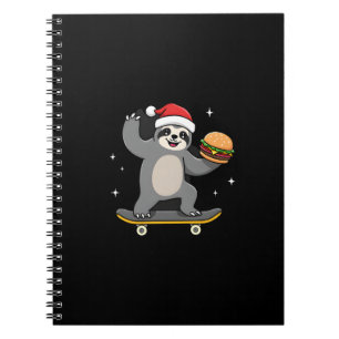 CHRISTMAS SLOTH Funny Christmas Skateboard Sloth ( Notebook