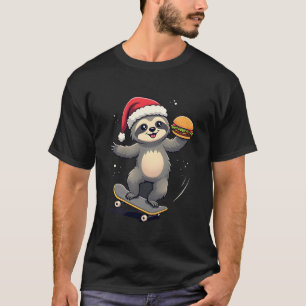 CHRISTMAS SLOTH Funny Christmas Skateboard Sloth ( T-Shirt