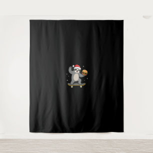 CHRISTMAS SLOTH Funny Christmas Skateboard Sloth ( Tapestry