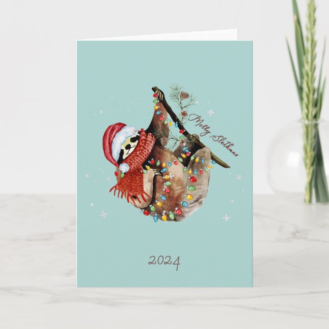 Christmas Sloth Holiday Card (Front)