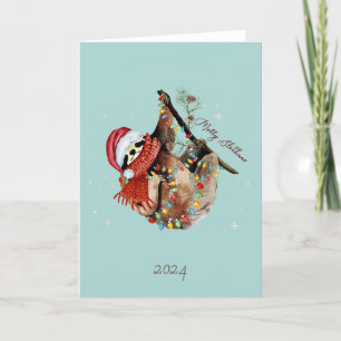 Christmas Sloth Holiday Card