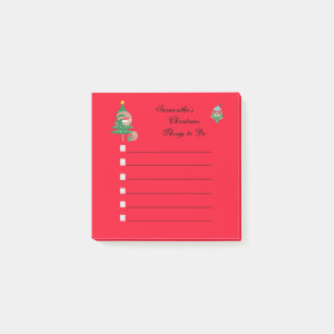 Christmas Sloth Holiday Personalized Check List Post-it Notes