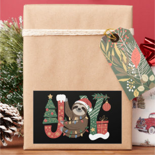 Christmas Sloth Holiday Tree Gifts Joy Cute Funny Sticker
