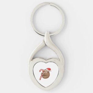 Christmas Sloth Hugging Candy Cane Classic T-Shirt Keychain