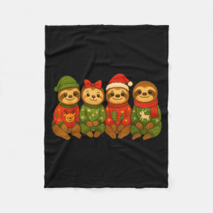 Christmas Sloth Matching Family Xmas Pajama Men Wo Fleece Blanket