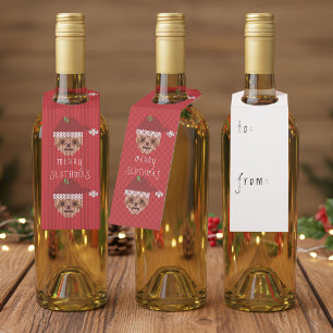 Christmas Sloth Red Slothmas Holiday Bottle Tag