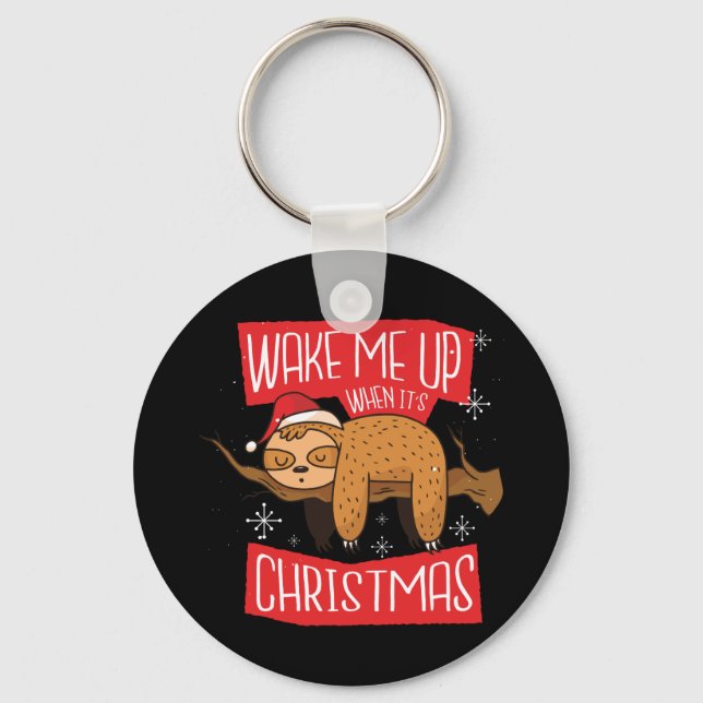 Christmas Sloth Saying Gift For Sloths Lover Keychain (Front)