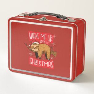 Christmas Sloth Saying Gift For Sloths Lover Metal Lunch Box