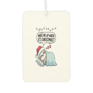 Christmas Sloth Sleeping Holiday Air Freshener