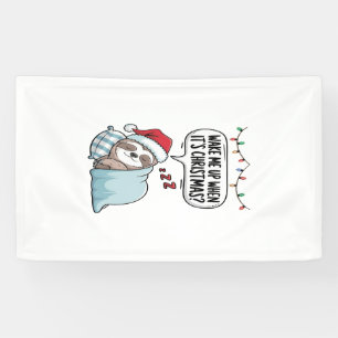 Christmas Sloth Sleeping Holiday Banner