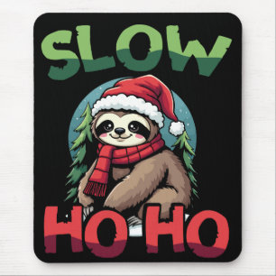Christmas Sloth  Slow Ho Ho Festive Holiday Design Mouse Pad