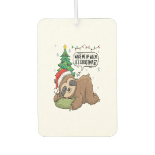 Christmas Sloth Wake Me Up Holiday Nap Air Freshener
