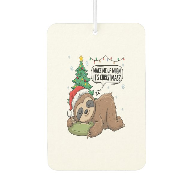Christmas Sloth Wake Me Up Holiday Nap Air Freshener (Front)