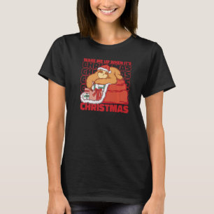 Christmas Sloth Wake Me When It's Christmas Santa T-Shirt