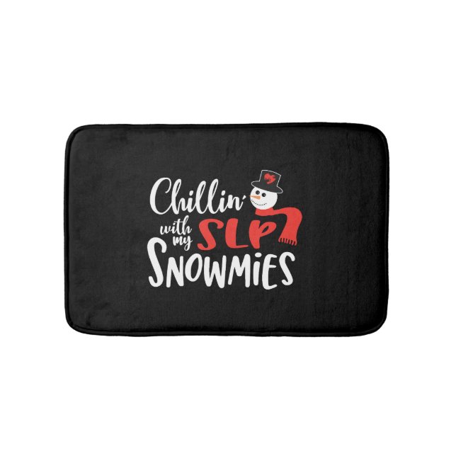 Christmas SLP speech pathologist   Bath Mat (Front)